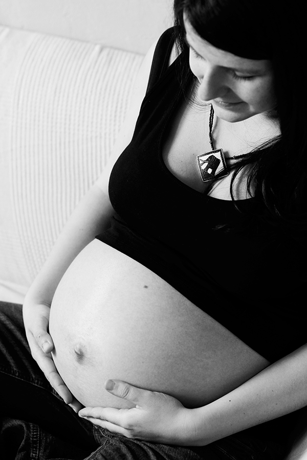 Schwangere Schwarz Weiß