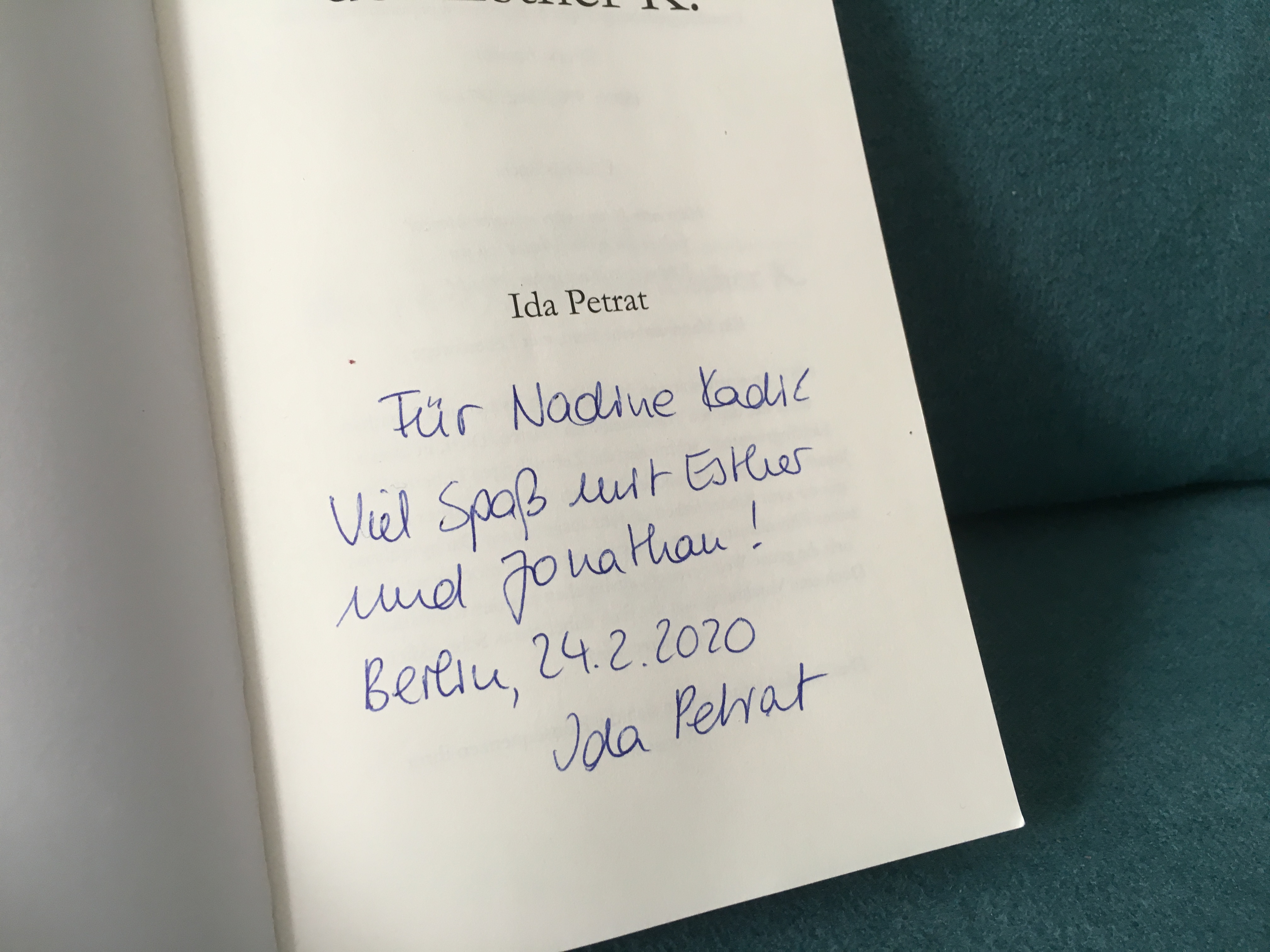 Widmung Ida Petrat