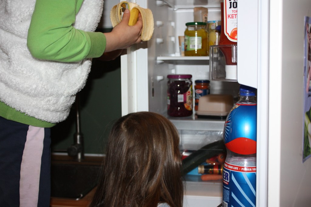 Kinder am Kühlschrank