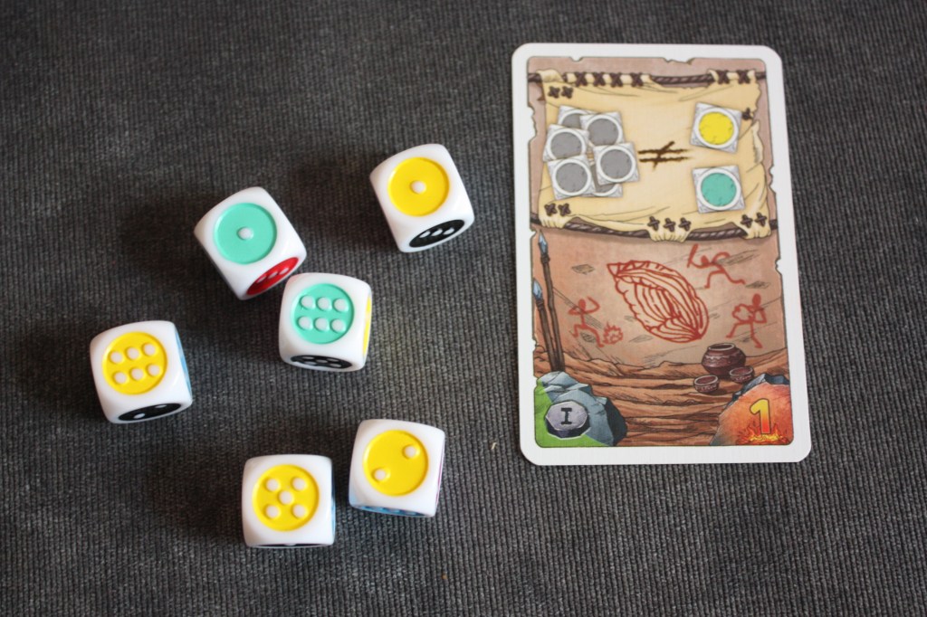 Milestones Karte und Würfel